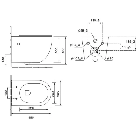 Унитаз подвесной с функцией биде SantiLine SL-5002MB-BD черный матовый фото