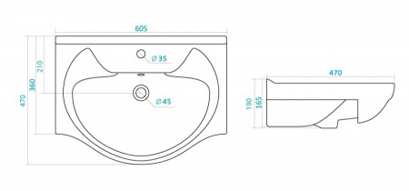 Тумба с раковиной Style Line Лана 60 СС-00002253 фото