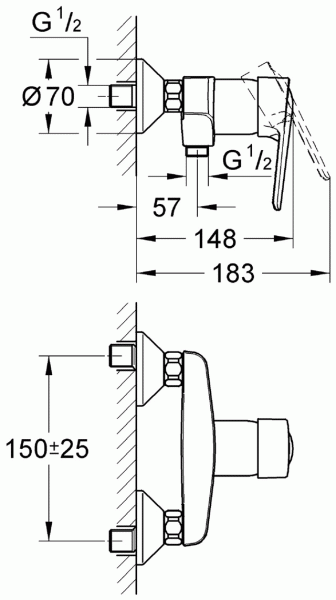 Смеситель для душа Grohe Eurostyle New 33590003 фото