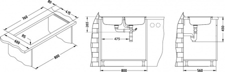 Мойка для кухни Alveus Basic 160 (Satin), слив 90 мм фото
