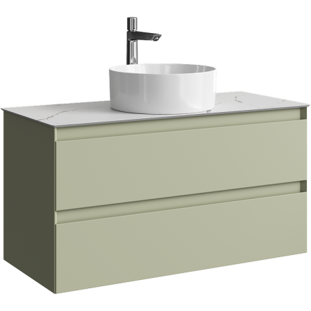 Тумба под накладную раковину Aqwella Geometria 100 GE01102SH шалфей зелёный фото
