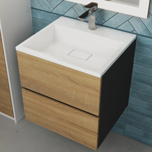 Тумба под раковину Uperwood Barsa 50 2937205252  черная/дуб сонома фото