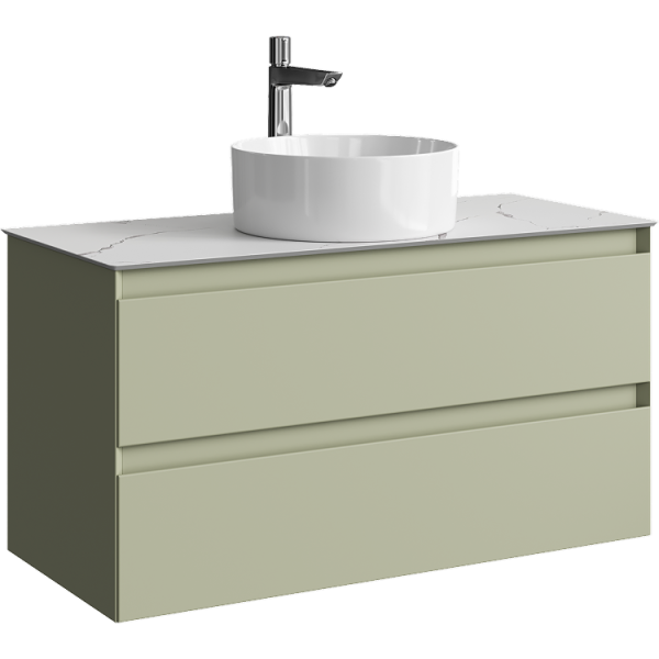 Тумба под накладную раковину Aqwella Geometria 100 GE01102SH шалфей зелёный фото