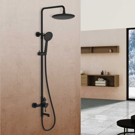 Душевая система (стойка) Vincea Desire VSFS-1D1MB черная матовая фото