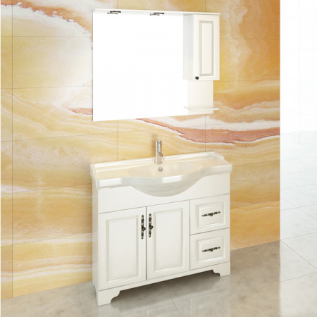 Зеркало-шкаф Comforty Севилья-100 слоновая кость фото