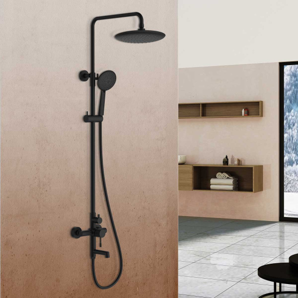 Душевая система (стойка) Vincea Desire VSFS-1D1MB черная матовая фото