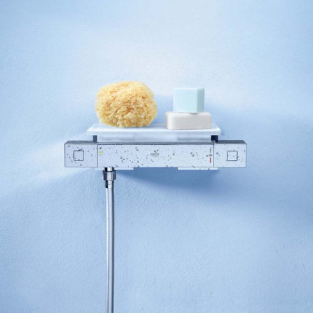 Термостатический смеситель для душа с полочкой Grohe Grohtherm Cube 34491000 фото