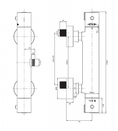 Смеситель для душа термостатический Omnires Y Y1246XCR фото