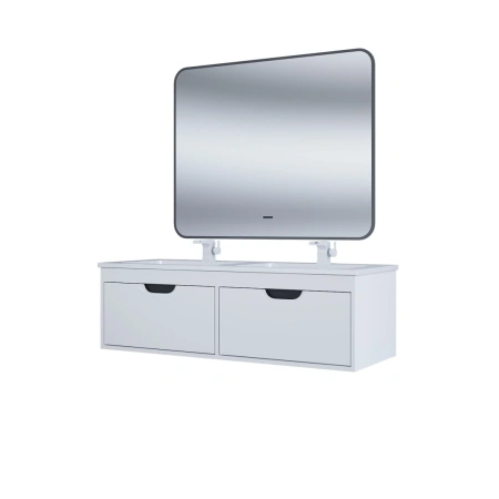 Тумба под двойную раковину Uperwood Modul 120 TModul120WG белая/графит фото