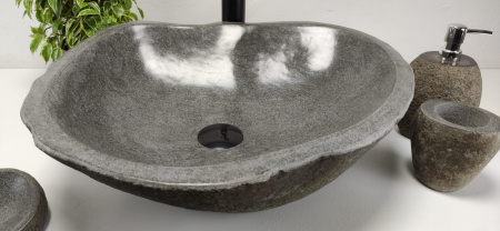 Накладная раковина из речного камня RS0879 (50*44*15) фото