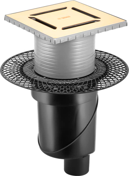 Душевой трап Berges Wasserhaus Platz Norma 092059 15x15 см, золото фото