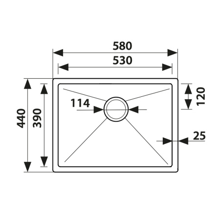 Кухонная мойка из нержавеющей стали Kaiser KSM-5845 58x44 Gun metal фото