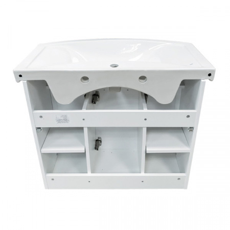 Тумба Comforty Венеция-80 белый глянец с раковиной Балтика 80 фото