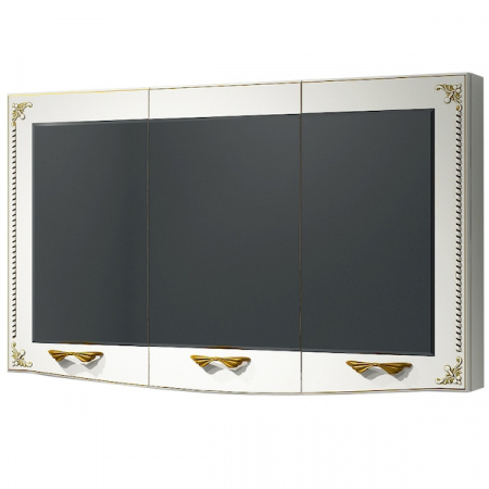 Зеркало-шкаф Kaksa Классик-Д 003971 120 см белый с золотом фото