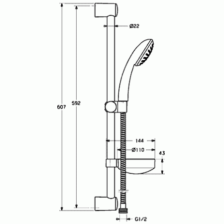 Душевой гарнитур Hansa Basicjet 3 60 см 44780130 фото