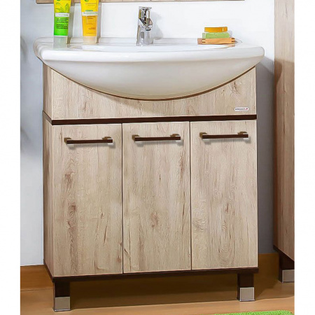 Тумба с раковиной Бриклаер Карибы 75 дуб кантри/венге фото