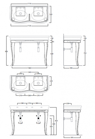 Деревянная структура под раковину Simas Lante LAM120 nero фото