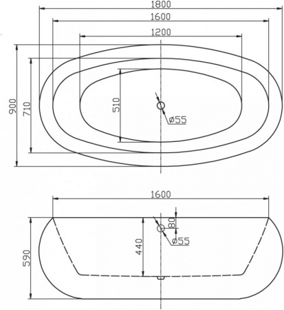Акриловая ванна BelBagno BB18 180х90 фото