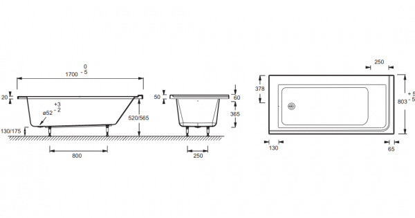 Акриловая ванна Jacob Delafon Formilia E6139L-00 170х80 фото
