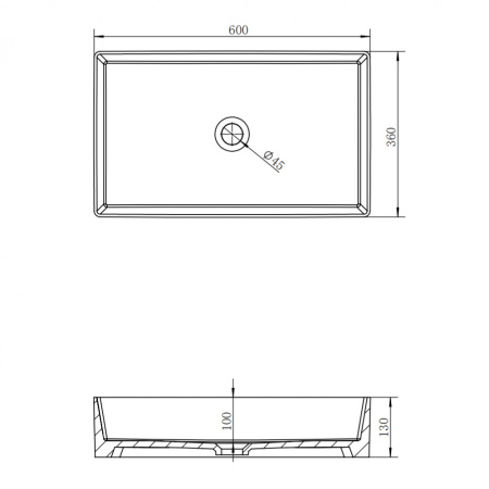 Накладная раковина Abber Rechteck AC2220MW 60x36 белая матовая фото