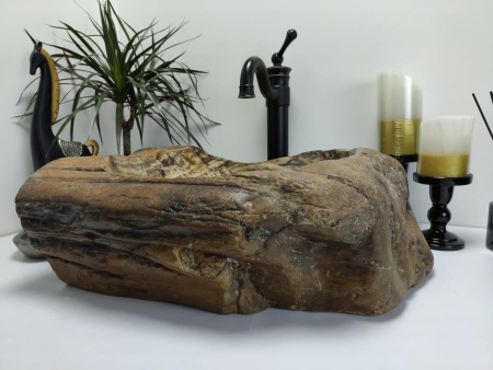 Накладная раковина из окаменелого дерева FS-0407 (54*40*17см) фото