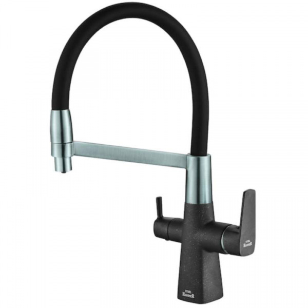 Смеситель для кухни кухни с фильтром для воды Zorg Steel Hammer SH 818-6 BLACK CR фото