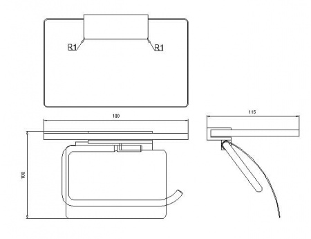 Держатель туалетной бумаги Rush Edge ED77131 с полкой для телефона фото