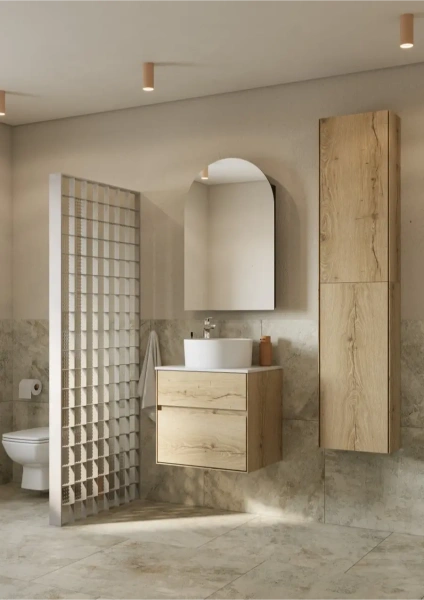 Зеркальный шкаф Акватон Санта-Барбара 60 1A286402CB82R графит, правый фото