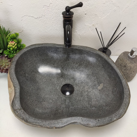 Накладная раковина из речного камня RS01521 (57*43*16) C4 фото