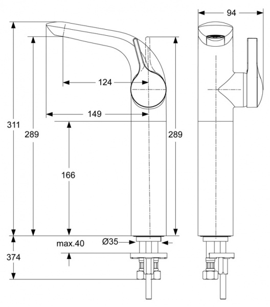 Высокий смеситель для раковины Ideal Standard Melange A4266AA фото