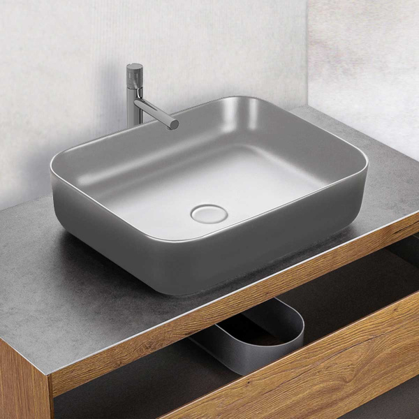 Накладная раковина Vincea VBS-105MG 50x41 серая матовая фото