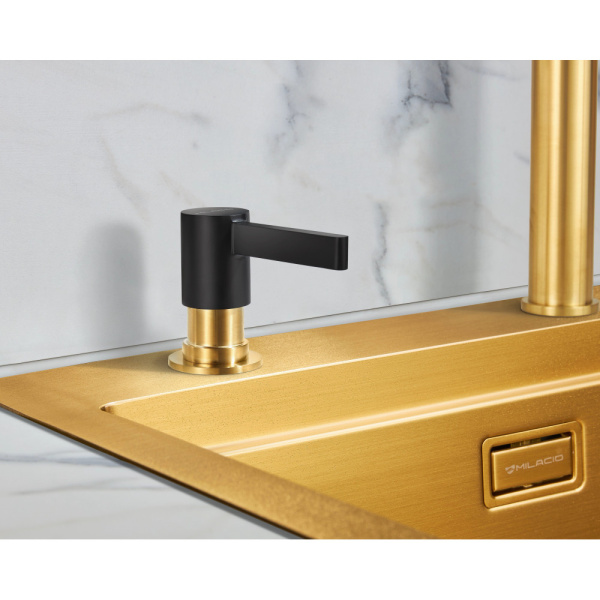 Дозатор для моющего средства Milacio MCU.933.BGD черный/золото фото