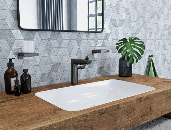 Стакан для зубных щеток Hansgrohe AddStoris 41749340 хром черный шлифованный фото