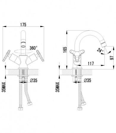 Смеситель для раковины двухвентильный Lemark plus Spirit LM1907C фото