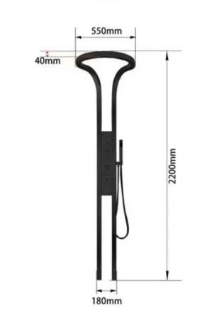 Душевая многофункциональная панель Ganzer ABELARD GZ01168-Q графит фото