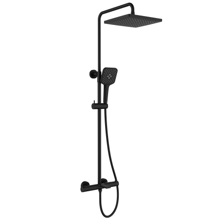 Душевая система с термостатом Lemark Valday LMF-8146B-BL черная матовая фото