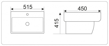 Раковина-моноблок подвесная CeramaLux N NB164 51,5х45 фото