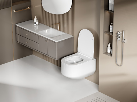 Подвесной унитаз со смывом торнадо Abber AC1130 с сиденьем фото