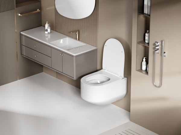 Подвесной унитаз со смывом торнадо Abber AC1130 с сиденьем фото