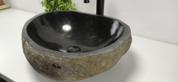 Накладная раковина из речного камня RS0811 (51*42*15) фото