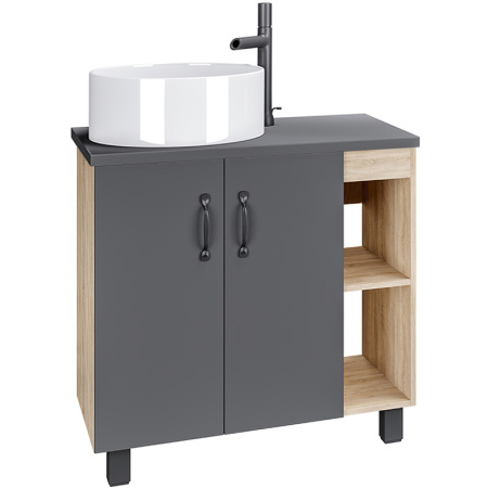 Тумба под раковину Grossman Флай 80 108002 серая фото