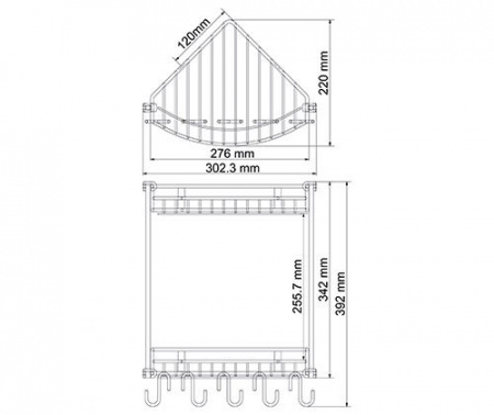 Полочка-решетка угловая WasserKRAFT K-1222 фото