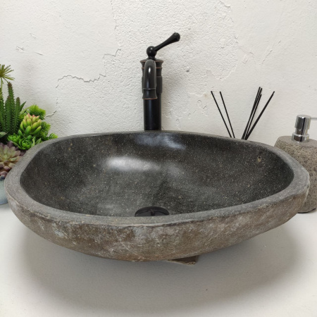 Накладная раковина из речного камня RS01520 (51*45*15) 50E фото