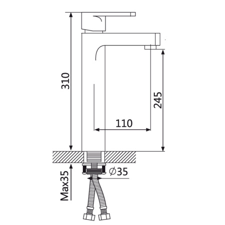 Высокий смеситель для раковины Oute T04 T0401-1 фото