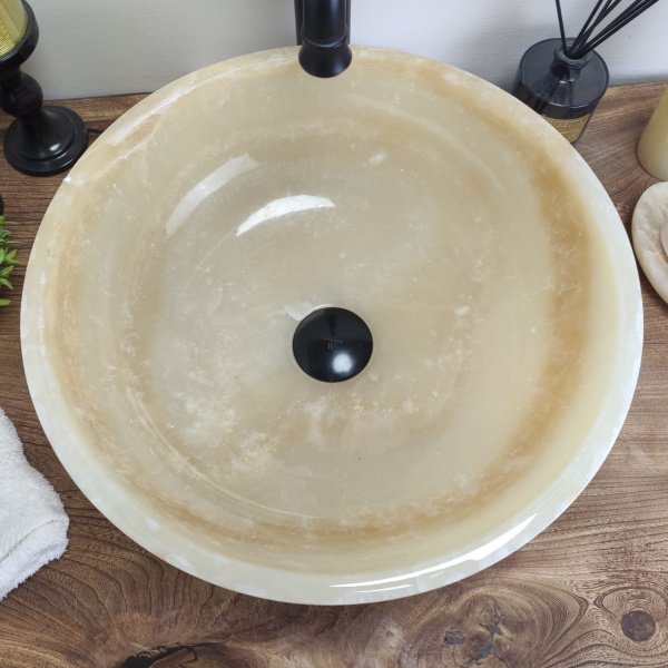 Накладная раковина из оникса Bowl Yellow Small BO-00846 (40*40*15cм) фото