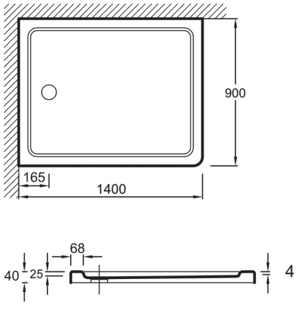 Душевой поддон Jacob Delafon Flight E62481-00 140x90 фото