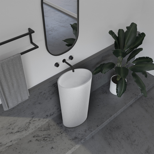 Напольная раковина Abber Stein AS2504-H 50x32 белая матовая фото