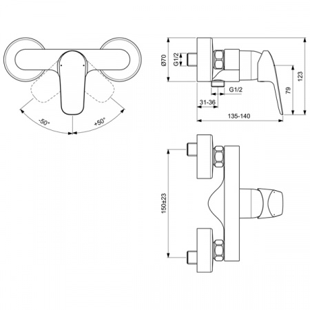 Смеситель для душа Ideal Standard Ceraflex B1720AA фото