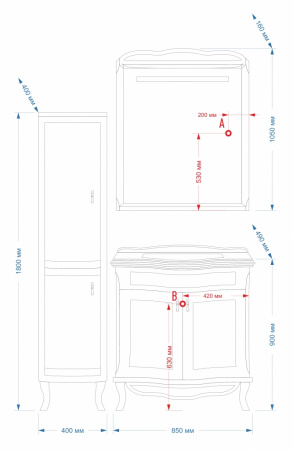 Шкаф-пенал Misty Дайна 40 П-Дай05040-011П R фото
