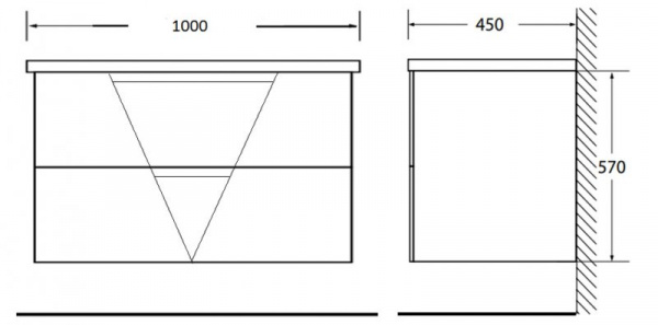 Тумба под раковину Belbagno Vittoria VITTORIA-1000-2C-SO-BL фото
